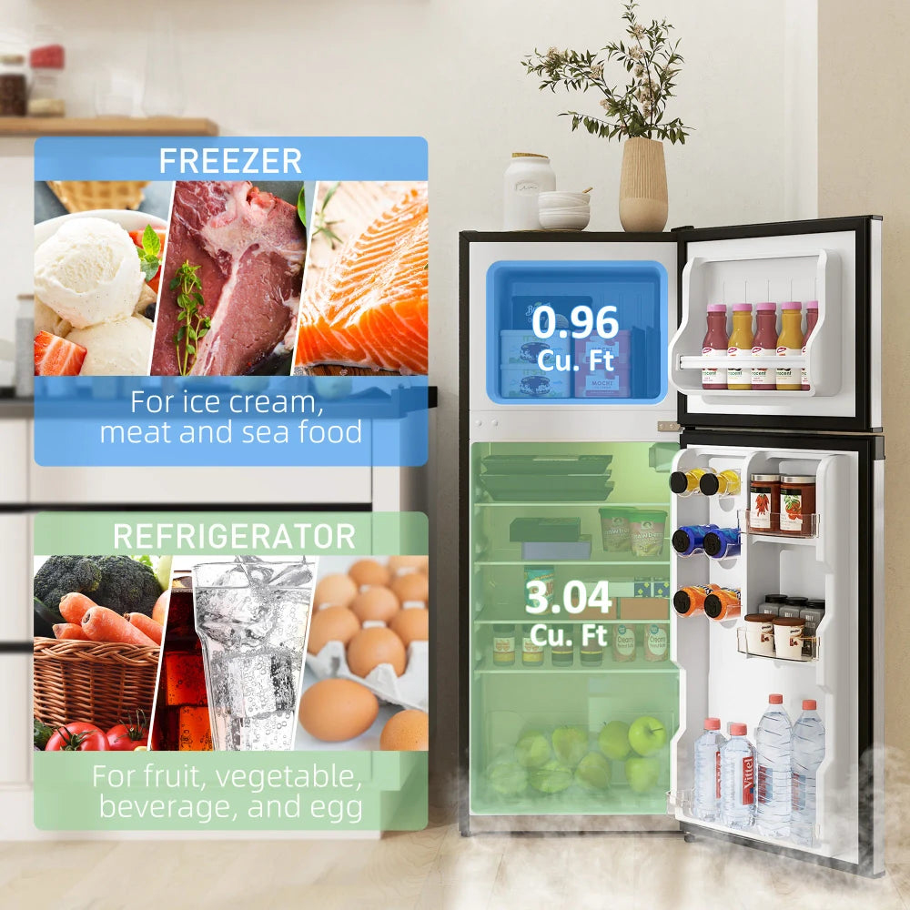 Compact Two Door Mini Fridge