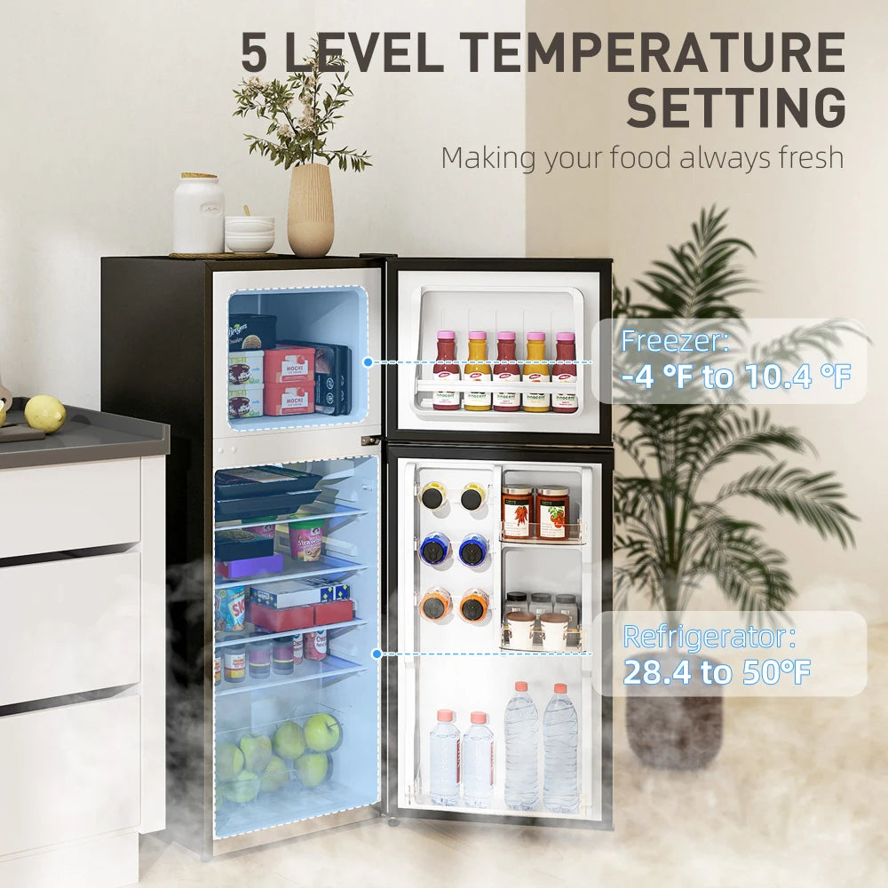 Compact Two Door Mini Fridge